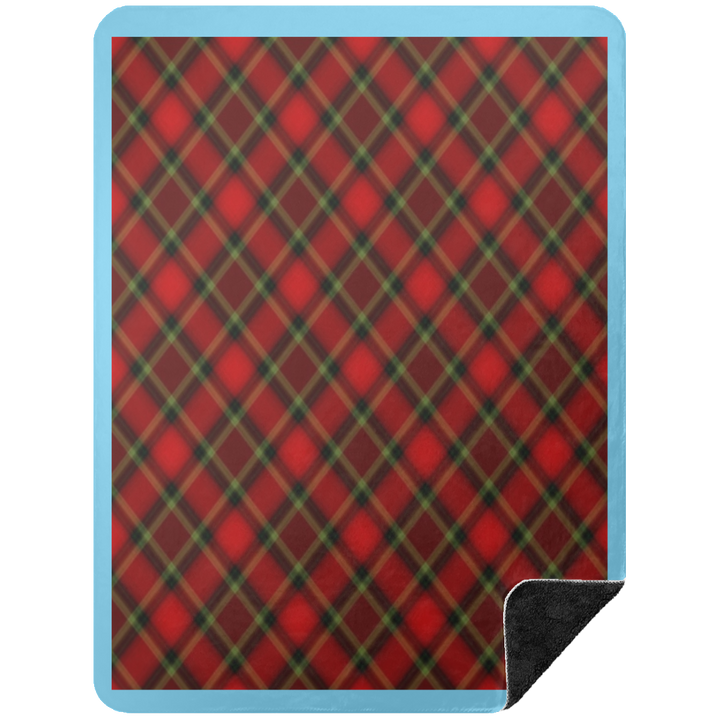 RED TARTAN BSHL Premium Black Sherpa Blanket 60x80