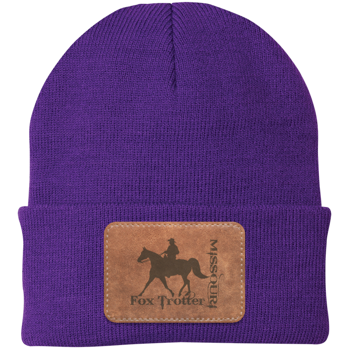 MISSOURI FOX TROTTER ON LEATHER CP90 Knit Cap - Patch