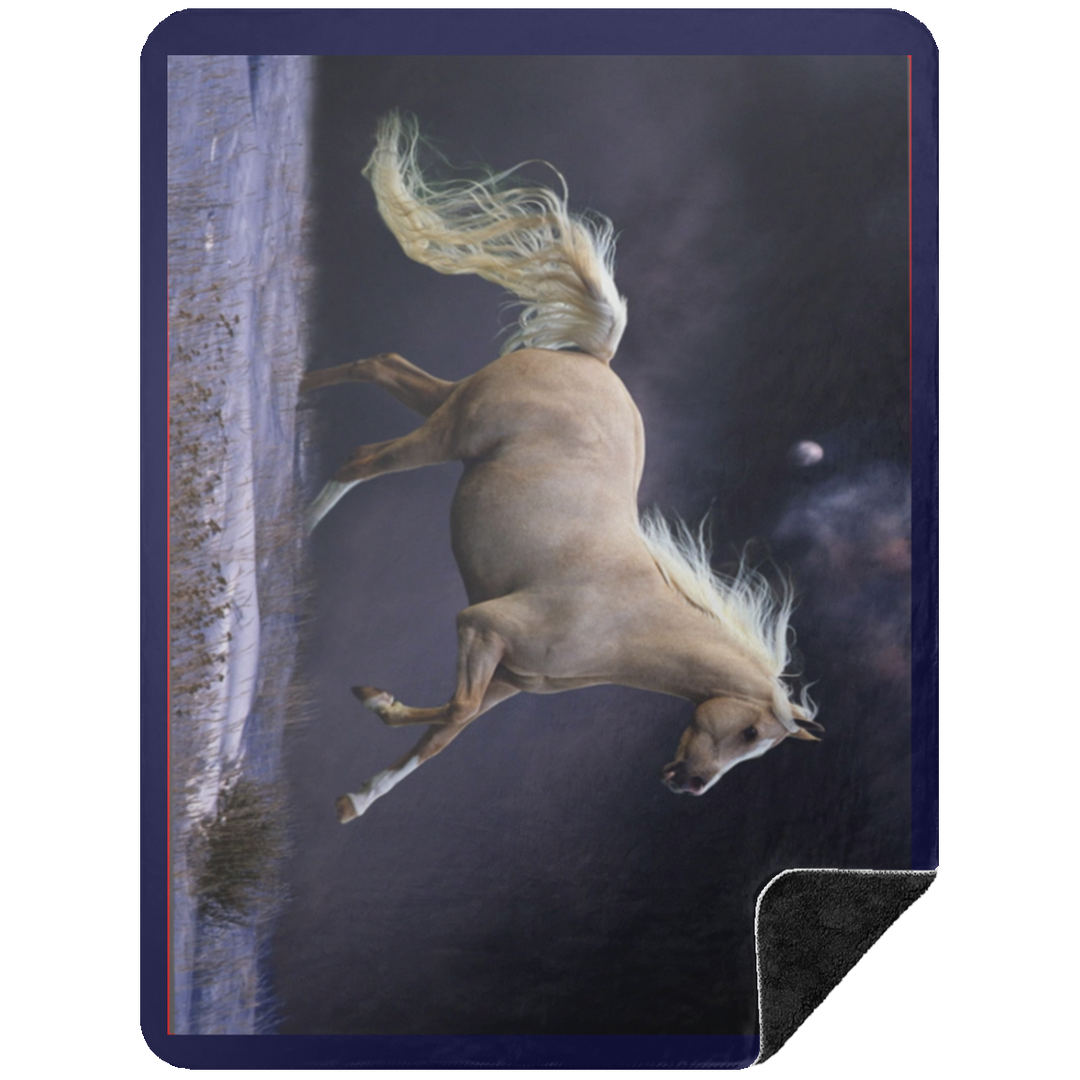 PALOMINO HORSE 1 BSHL Premium Black Sherpa Blanket 60x80