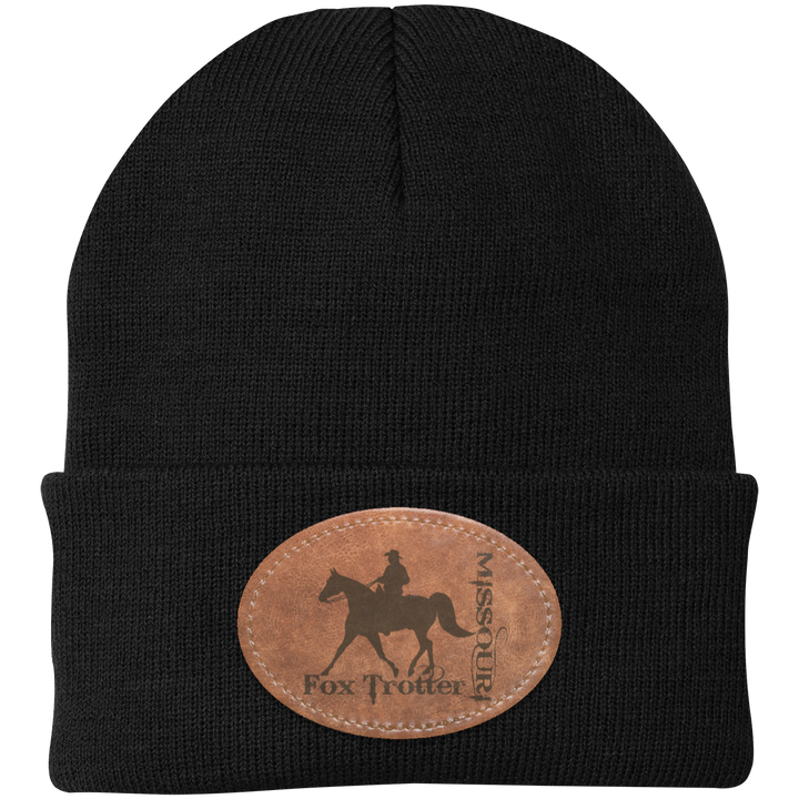 MISSOURI FOX TROTTER ON LEATHER CP90 Knit Cap - Patch