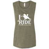I RIDE A WALKING HORSE B (WHITE) B8803 Ladies' Flowy Muscle Tank