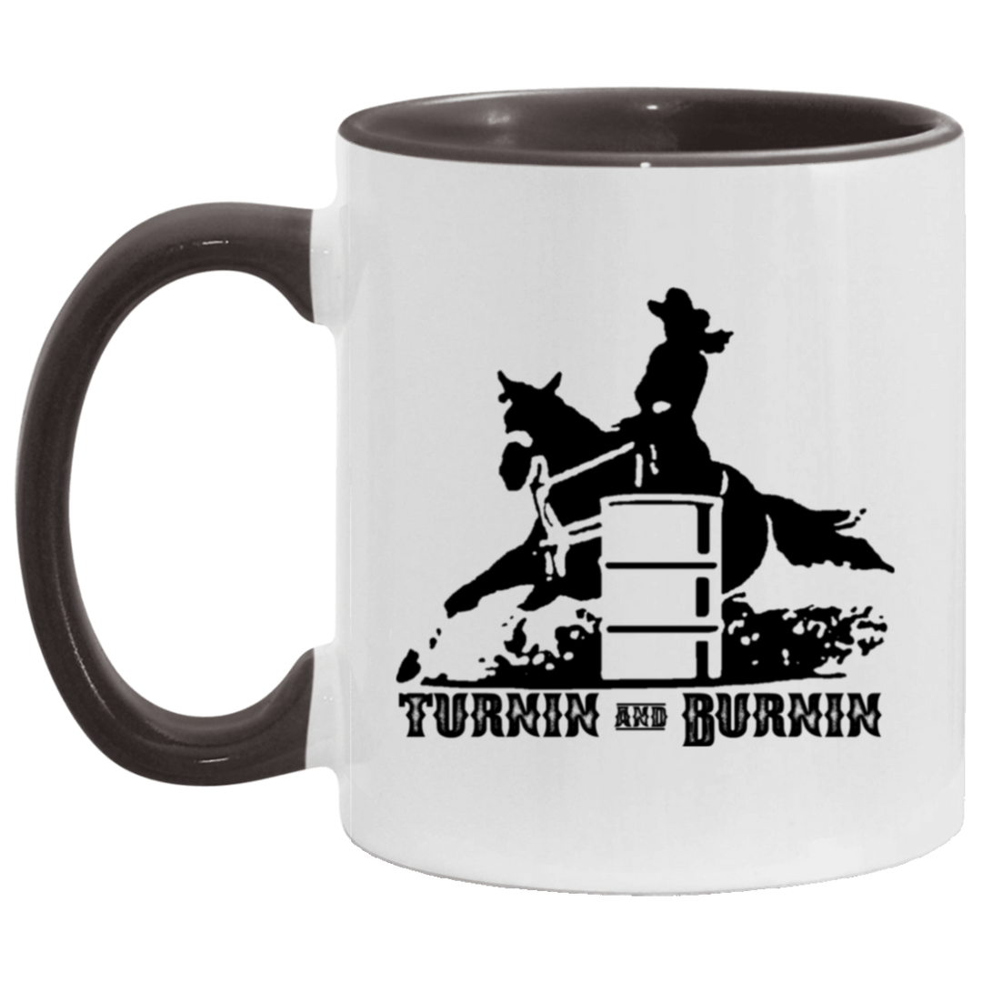 TURNIN AND BURNIN BARREL RACING 4HORSE AM11OZ 11 oz. Accent Mug