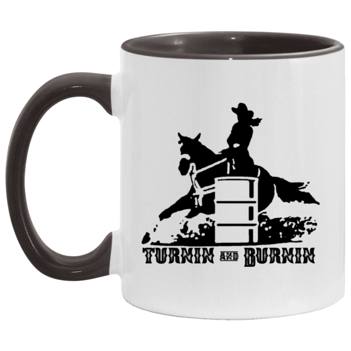 TURNIN AND BURNIN BARREL RACING 4HORSE AM11OZ 11 oz. Accent Mug