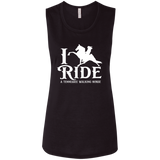 I RIDE A WALKING HORSE B (WHITE) B8803 Ladies' Flowy Muscle Tank
