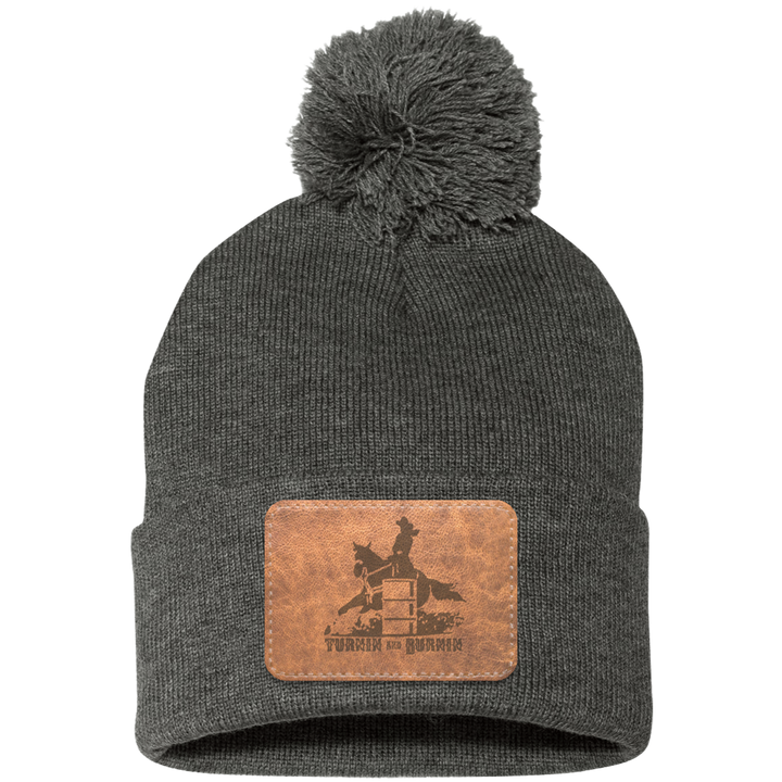 TURNIN AND BURNIN ON LEATHER SP15 Pom Pom Knit Cap - Patch