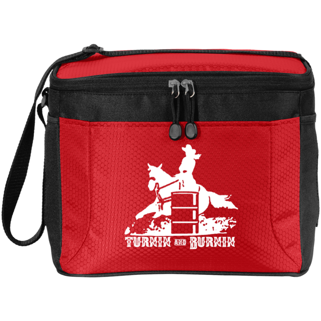 TURNIN AND BURNIN BARREL RACING (white) 4HORSE BG513 12-Pack Cooler
