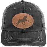 TENNESSEE WALKING HORSE PERFORMANCE LEATHER 6990 Distressed Unstructured Trucker Cap - Patch