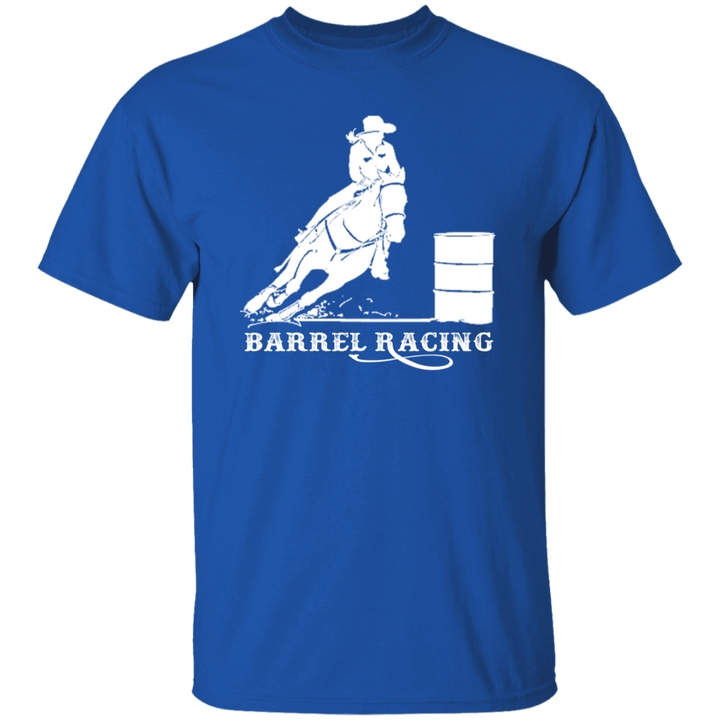BARREL RACING STYLE 1 (WHITE) 4HORSE G500 5.3 oz. T-Shirt