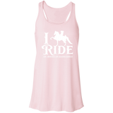 I RIDE AN AMERICAN SADDLEBRED (WHITE) B8800 Flowy Racerback Tank