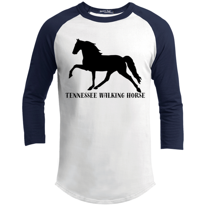 Tennessee Walker (black) 4HORSE YT200 Youth 3/4 Raglan Sleeve Shirt
