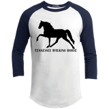 Tennessee Walker (black) 4HORSE YT200 Youth 3/4 Raglan Sleeve Shirt