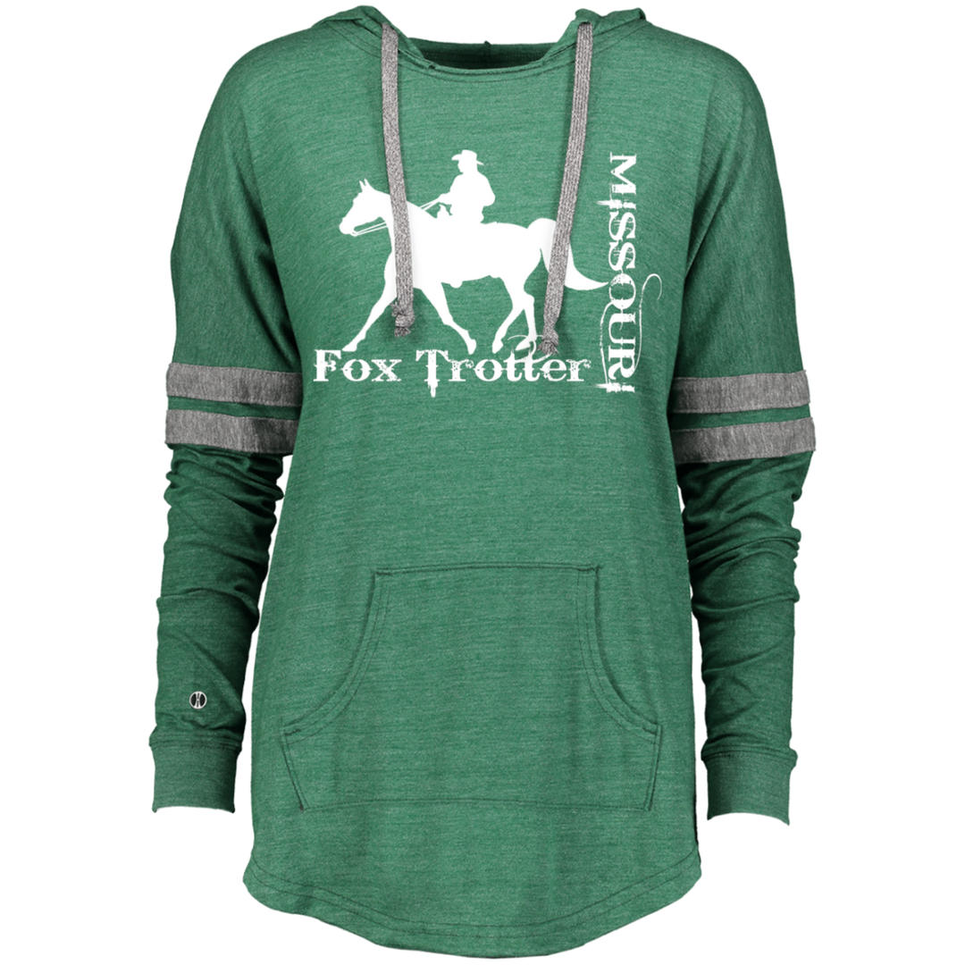 MISSOURI FOX TROTTER (white) 4HORSE 229390 Ladies Hooded Low Key Pullover