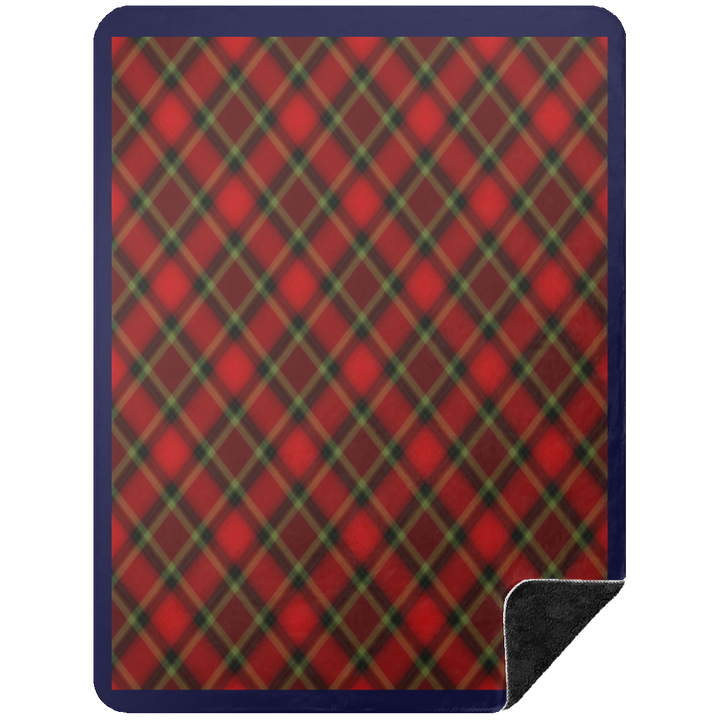 RED TARTAN BSHL Premium Black Sherpa Blanket 60x80