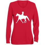 Missouri Fox Trotter LADY FINAL ART WHITE 1788 Ladies' Moisture-Wicking Long Sleeve V-Neck Tee