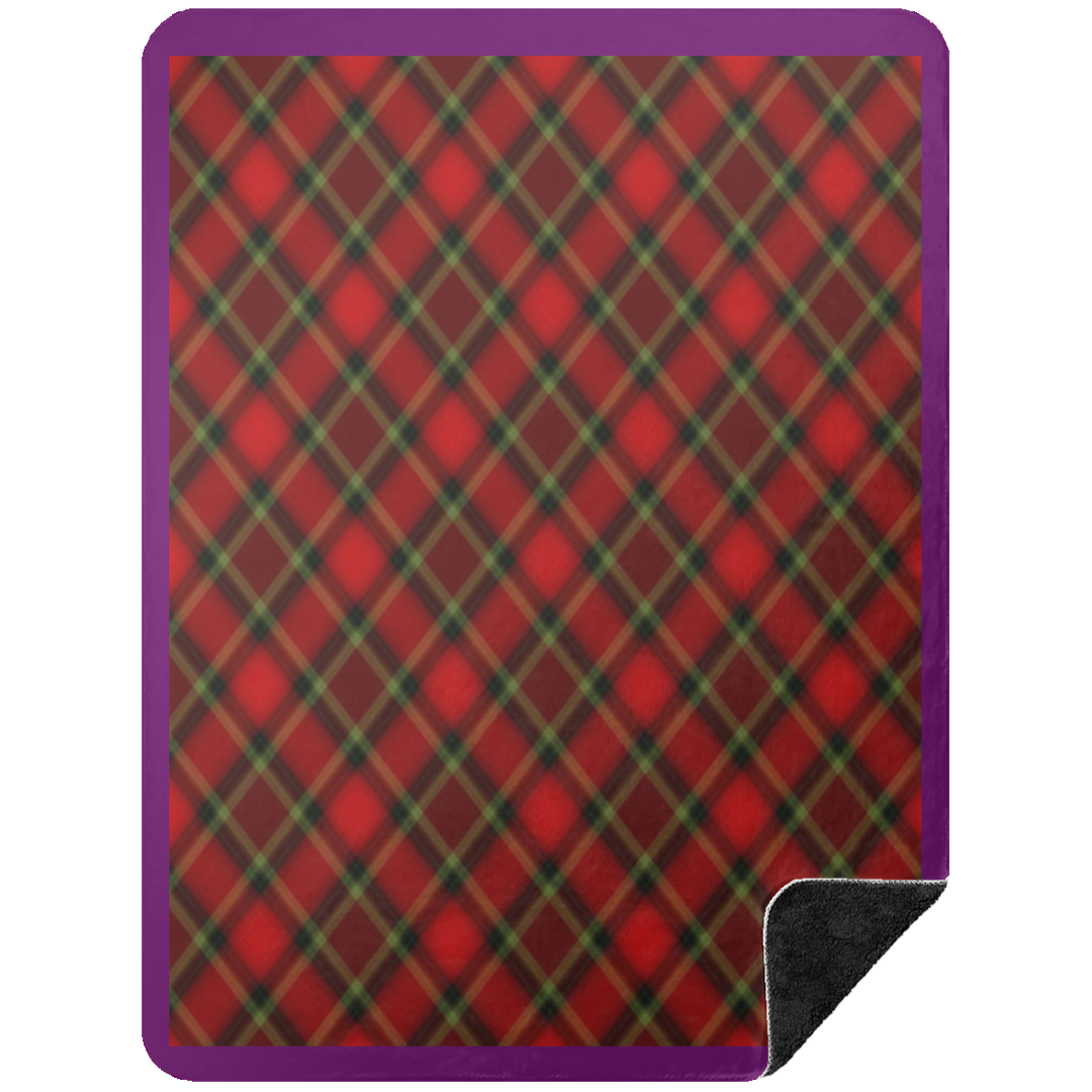 RED TARTAN BSHL Premium Black Sherpa Blanket 60x80