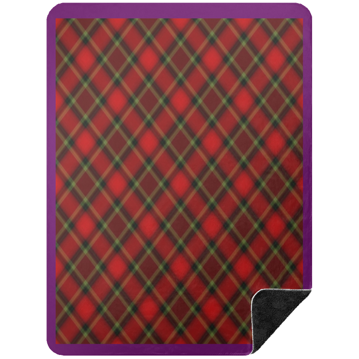 RED TARTAN BSHL Premium Black Sherpa Blanket 60x80