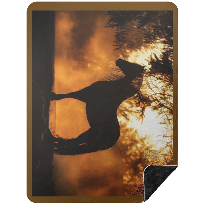 BLACK HORSE 1 BSHL Premium Black Sherpa Blanket 60x80