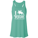 I RIDE AN AMERICAN SADDLEBRED (WHITE) B8800 Flowy Racerback Tank