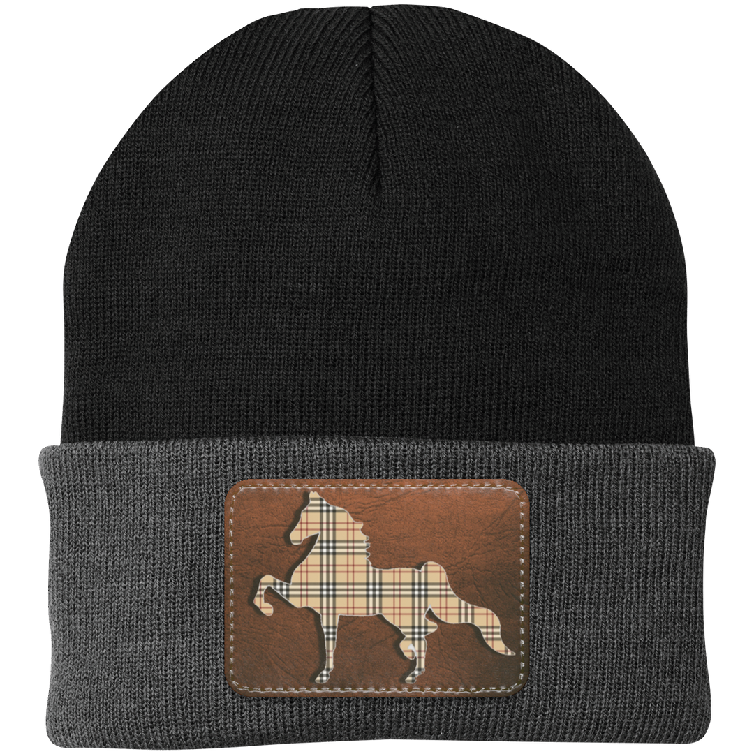 AMERICAN SADDLEBRED LEATHER PATCH (BURBURY) CP90 Knit Cap - Patch