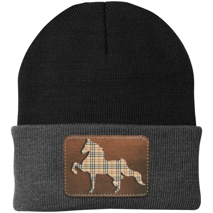 AMERICAN SADDLEBRED LEATHER PATCH (BURBURY) CP90 Knit Cap - Patch