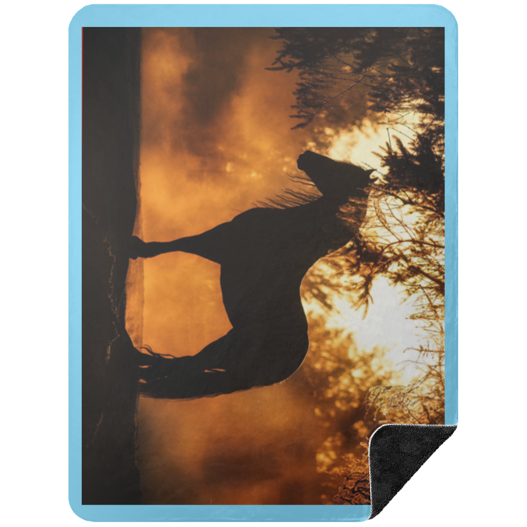 BLACK HORSE 1 BSHL Premium Black Sherpa Blanket 60x80