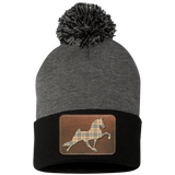 TENNESSEE WALKING HORSE PERFORMANCE LEATHER BURBURY SP15 Pom Pom Knit Cap - Patch