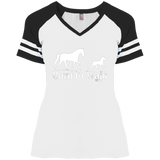 BORN TO WALK DM476 Ladies' Game V-Neck T-Shirt