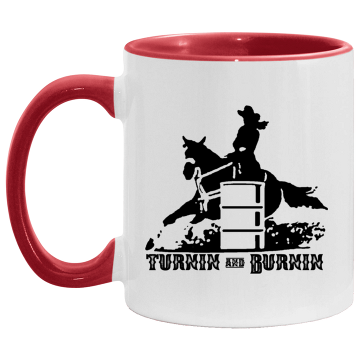 TURNIN AND BURNIN BARREL RACING 4HORSE AM11OZ 11 oz. Accent Mug