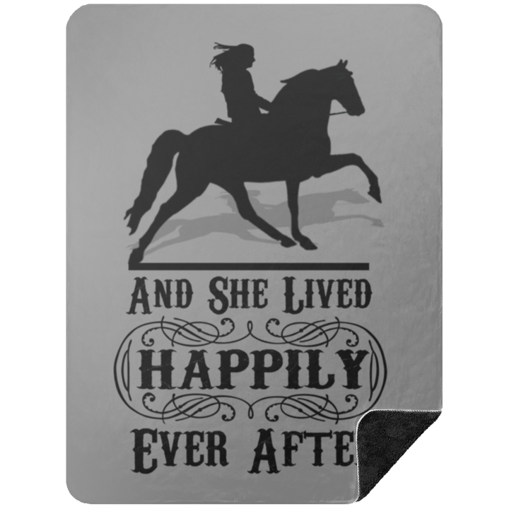 SHE LIVED HAPPILY EVER AFTER BLANKET TWH PLEASURE BSHL Premium Black Sherpa Blanket 60x80