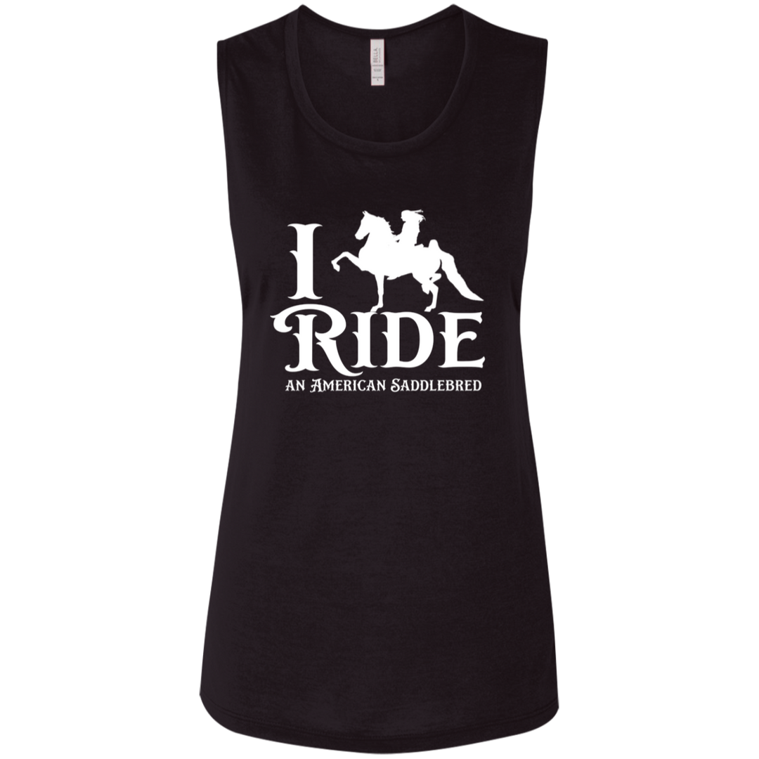 I RIDE AN AMERICAN SADDLEBRED (WHITE) B8803 Ladies&