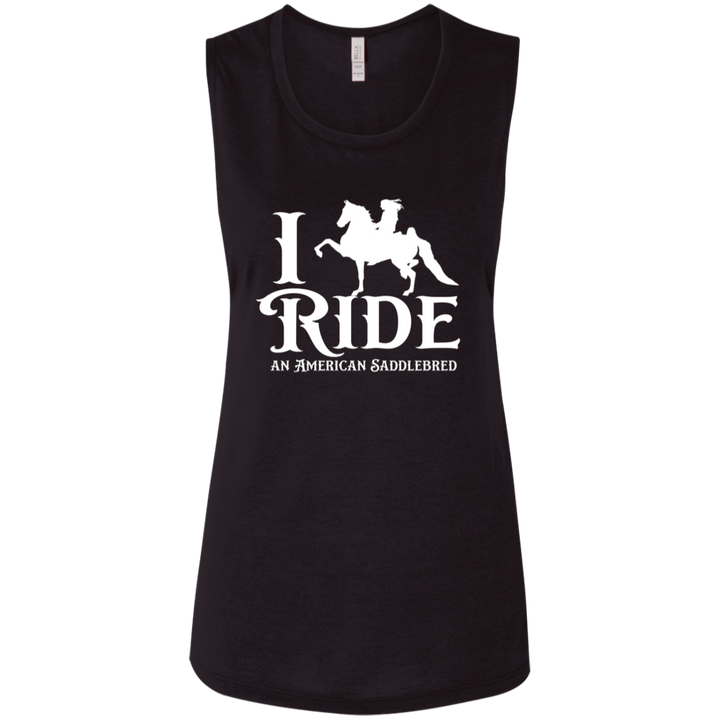 I RIDE AN AMERICAN SADDLEBRED (WHITE) B8803 Ladies&