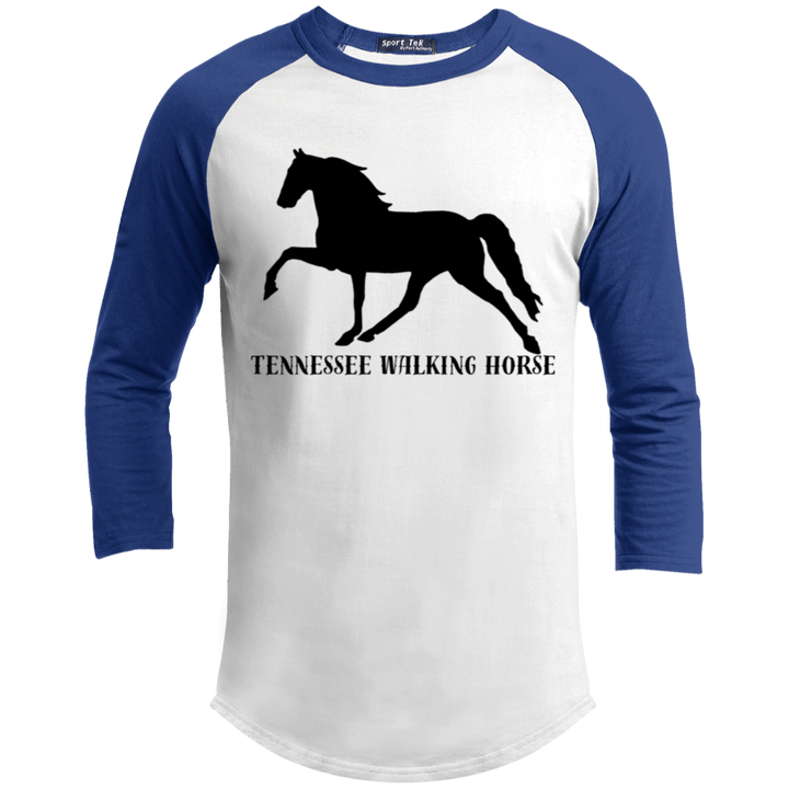 Tennessee Walker (black) 4HORSE YT200 Youth 3/4 Raglan Sleeve Shirt