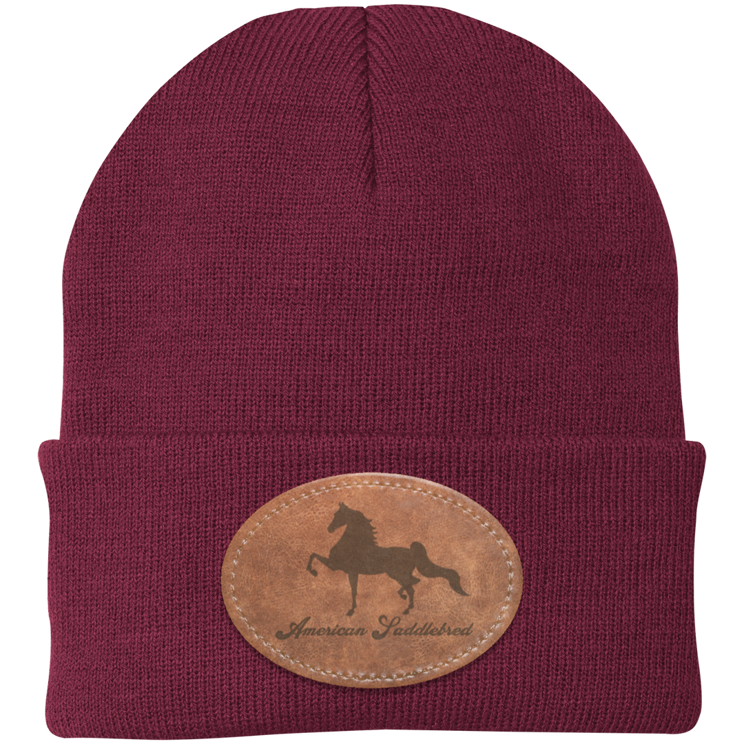 AMERICAN SADDLEBRED ON LEATHER CP90 Knit Cap - Patch
