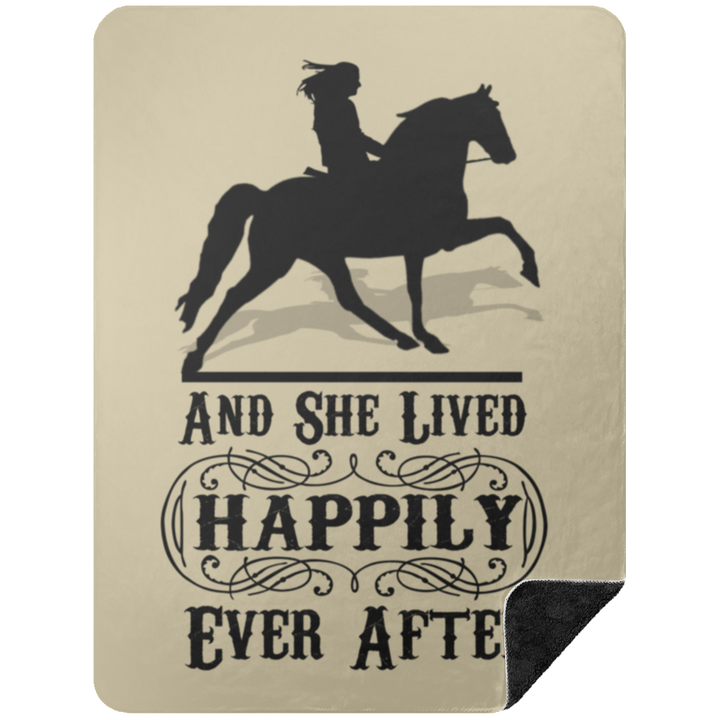 SHE LIVED HAPPILY EVER AFTER BLANKET TWH PLEASURE BSHL Premium Black Sherpa Blanket 60x80