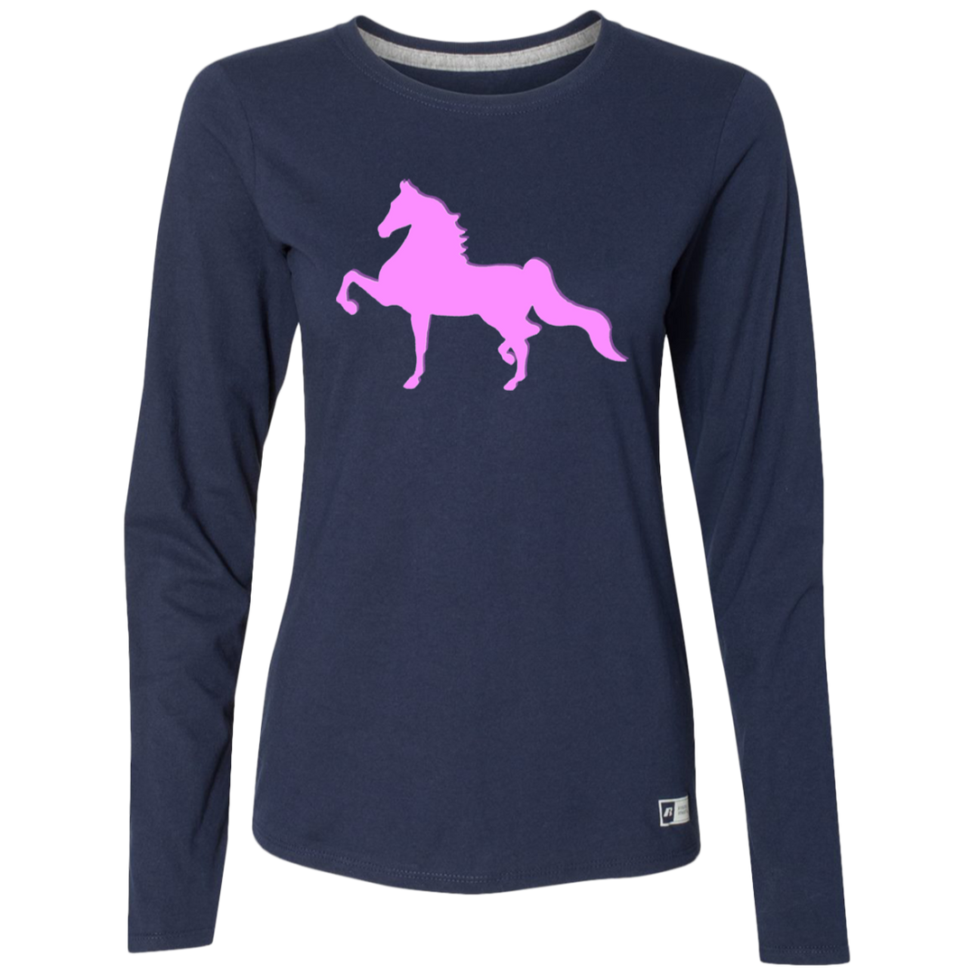 AMERICAN SADDLEBRED PINK 64LTTX Ladies’ Essential Dri-Power Long Sleeve Tee
