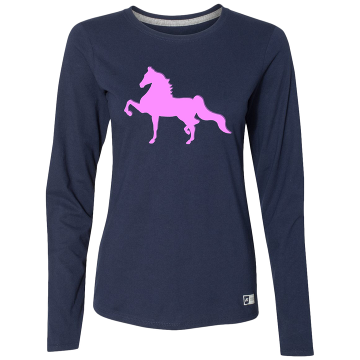 AMERICAN SADDLEBRED PINK 64LTTX Ladies’ Essential Dri-Power Long Sleeve Tee