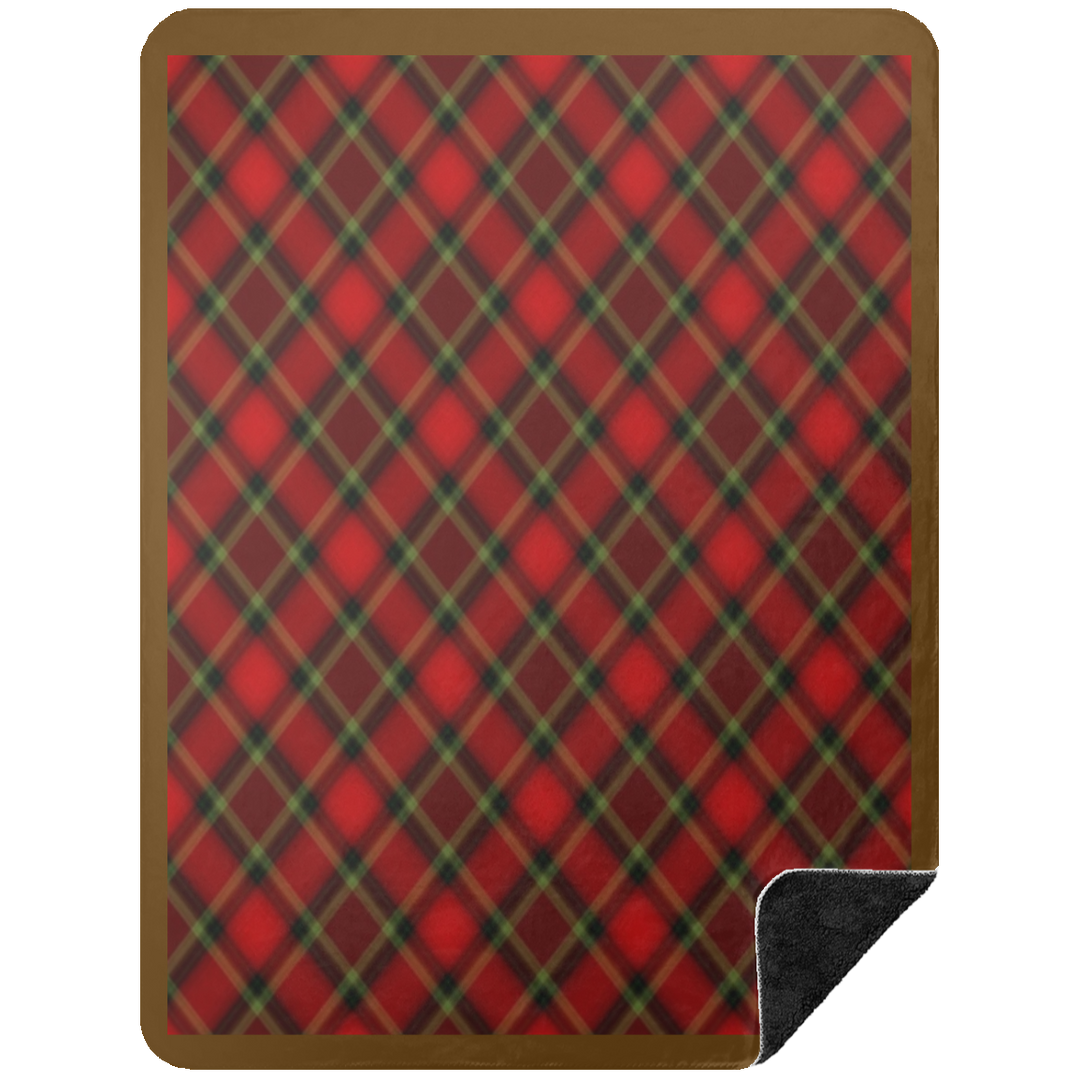 RED TARTAN BSHL Premium Black Sherpa Blanket 60x80