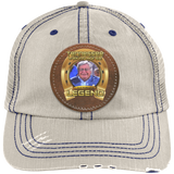 JACK HEFFINGTON (Legends Series) HAT 6990 Distressed Unstructured Trucker Cap - Patch