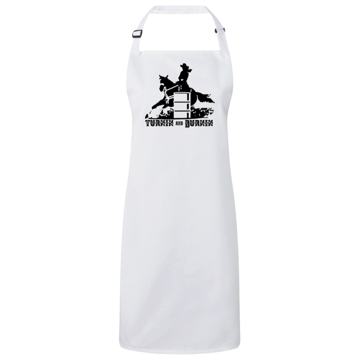 TURNIN AND BURNIN BARREL RACING 4HORSE RP150 Sustainable Unisex Bib Apron