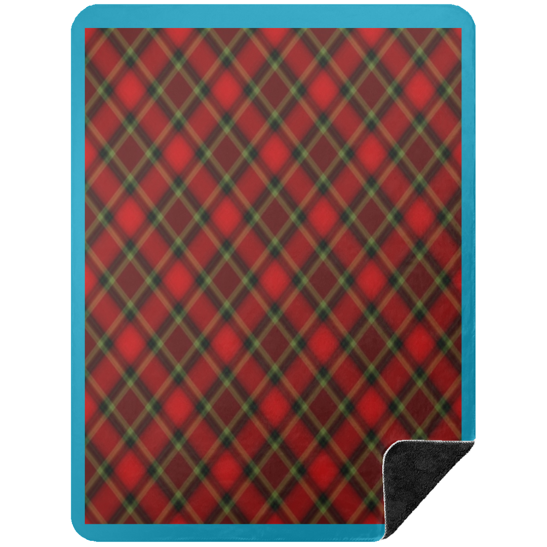 RED TARTAN BSHL Premium Black Sherpa Blanket 60x80