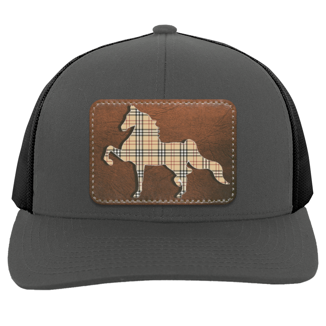 AMERICAN SADDLEBRED LEATHER PATCH (BURBURY) 104C Trucker Snap Back - Patch