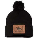 MISSOURI FOX TROTTER ON LEATHER SP15 Pom Pom Knit Cap - Patch