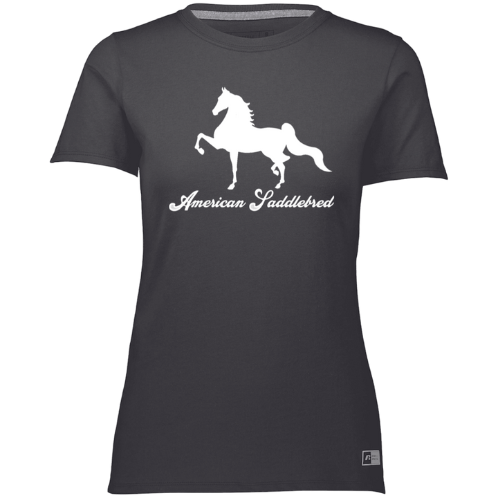 AMERICAN SADDLEBRED (DESIGN 1) WHITE 4HORSE 64STTX Ladies’ Essential Dri-Power Tee