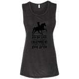 HAPPILY EVER AFTER (TWH Pleasure) Blk B8803 Ladies' Flowy Muscle Tank