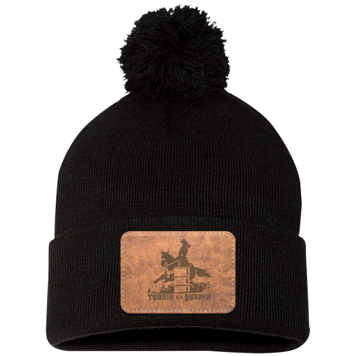 TURNIN AND BURNIN ON LEATHER SP15 Pom Pom Knit Cap - Patch