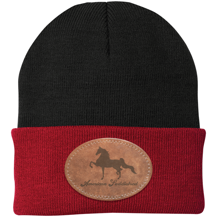 AMERICAN SADDLEBRED ON LEATHER CP90 Knit Cap - Patch