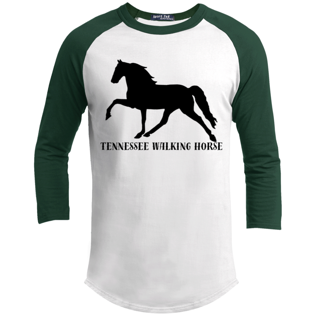 Tennessee Walker (black) 4HORSE YT200 Youth 3/4 Raglan Sleeve Shirt