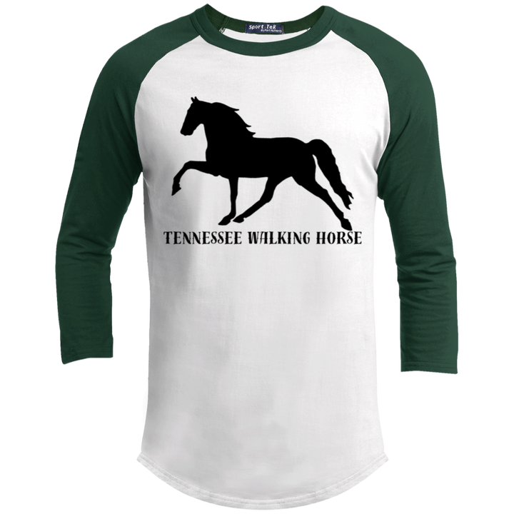Tennessee Walker (black) 4HORSE YT200 Youth 3/4 Raglan Sleeve Shirt