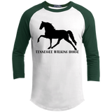 Tennessee Walker (black) 4HORSE YT200 Youth 3/4 Raglan Sleeve Shirt