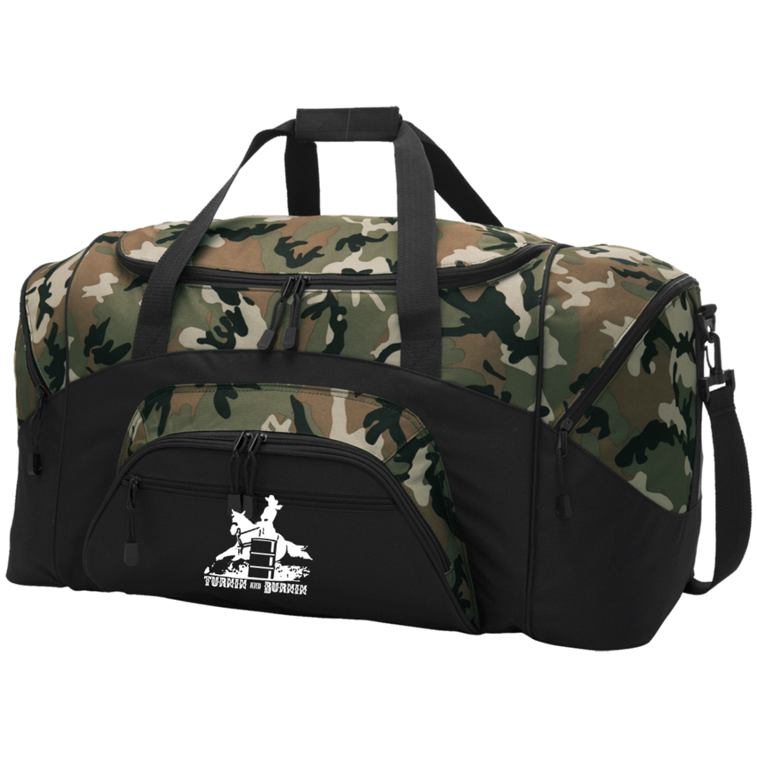 TURNIN AND BURNIN BARREL RACING (white) 4HORSE BG99 Colorblock Sport Duffel